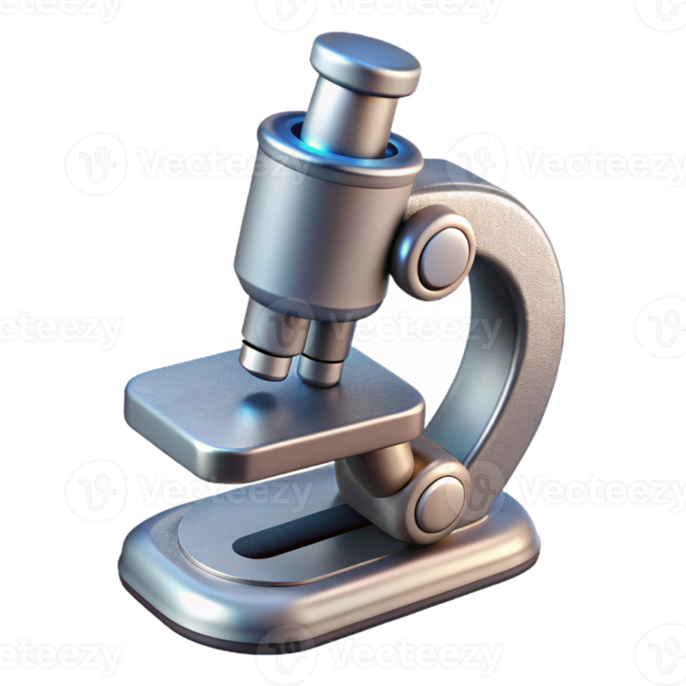 extraordinary abstract Microscope Scientific Instrument Chrome Finish Transparent Background detailed png