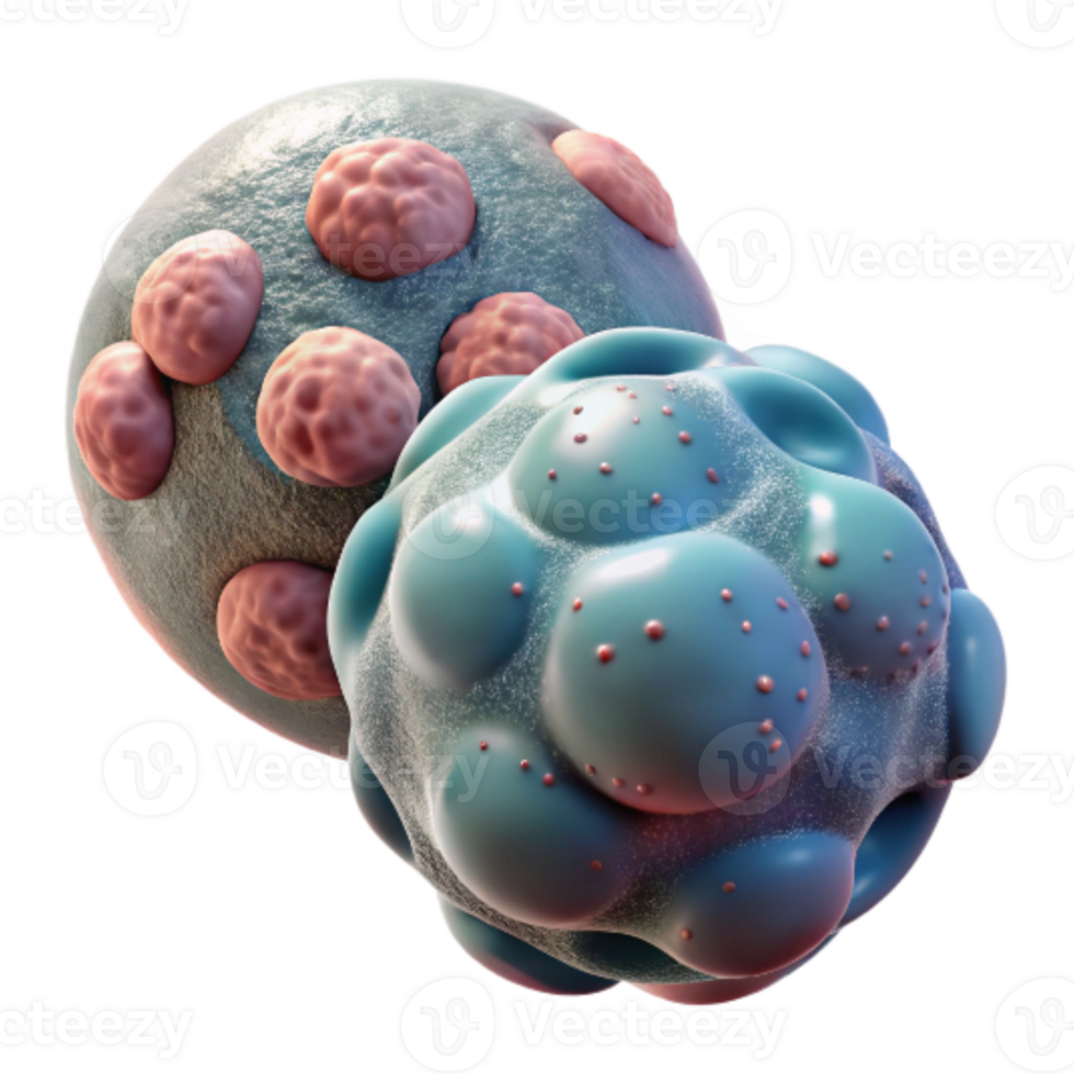 serene modern Microscopic Cells Close Up View Transparent Background detailed png