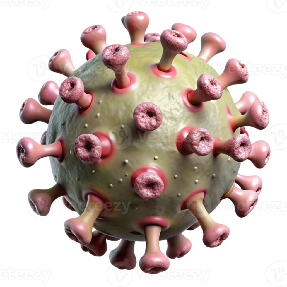 serene creative Microscopic Virus Close Up View Isolated Element premium png