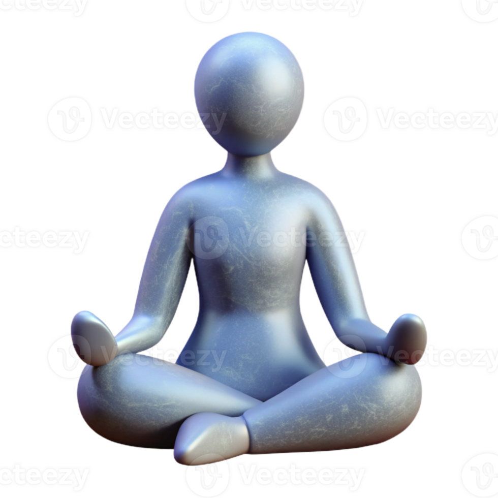 serene contemporary Mindful Breathing Exercise Silhouette Cutout Element exclusive png
