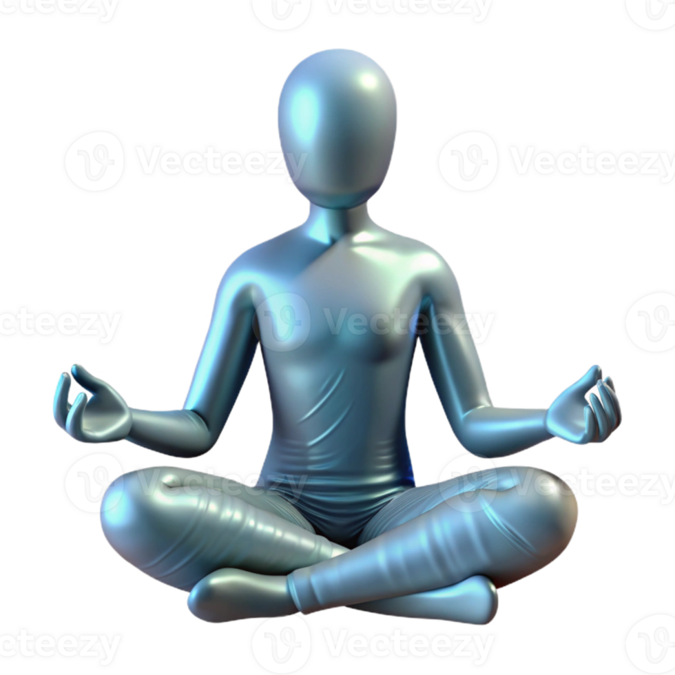 dramatic abstract Mindful Breathing Exercise Silhouette Cutout Element premium png