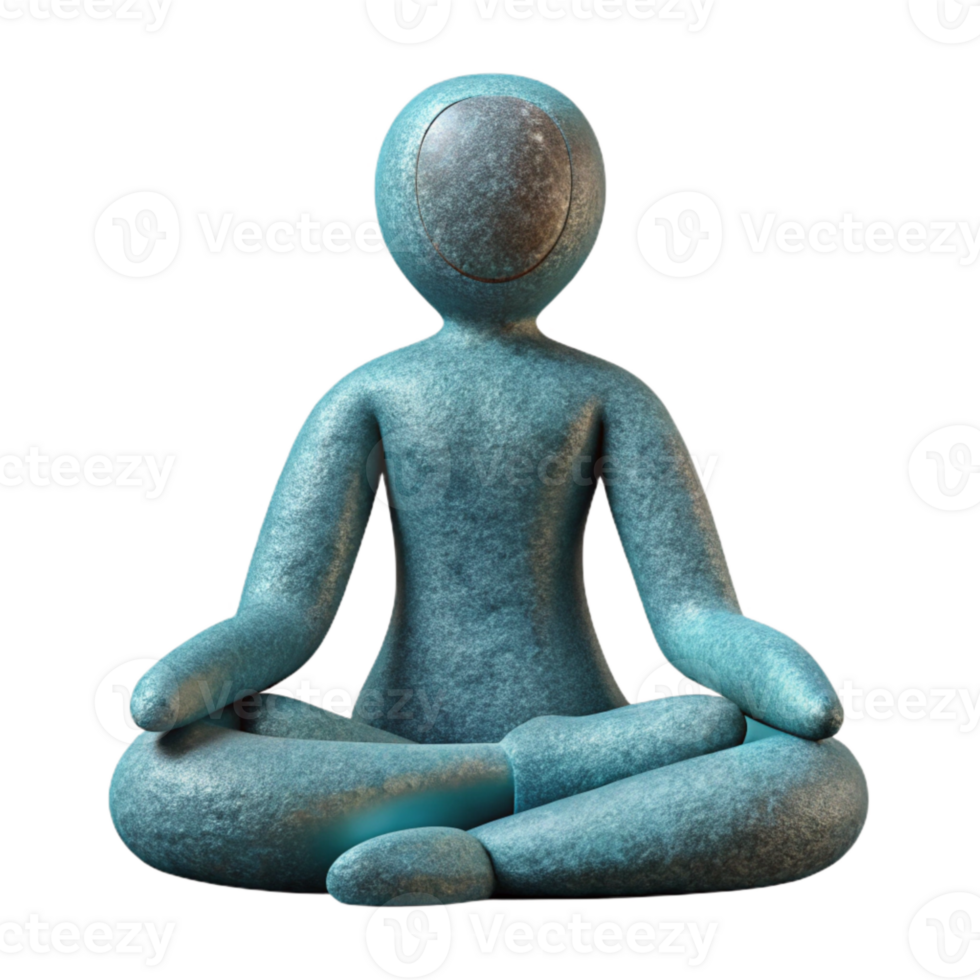 vibrant contemporary Mindful Breathing Exercise Silhouette Cutout Element png