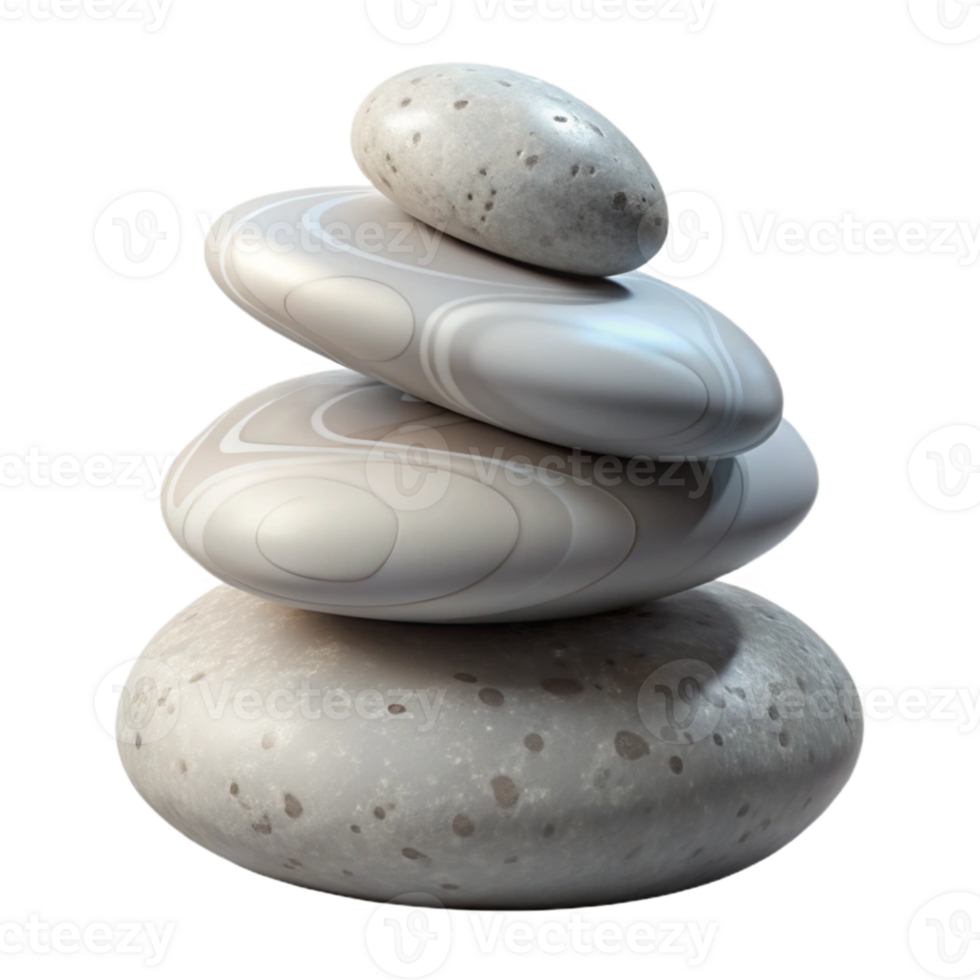 vibrant modern Mindfulness Stones Stacked Transparent Background exclusive png