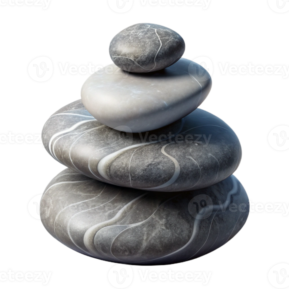 beautiful abstract Mindfulness Stones Stacked Transparent Background detailed png