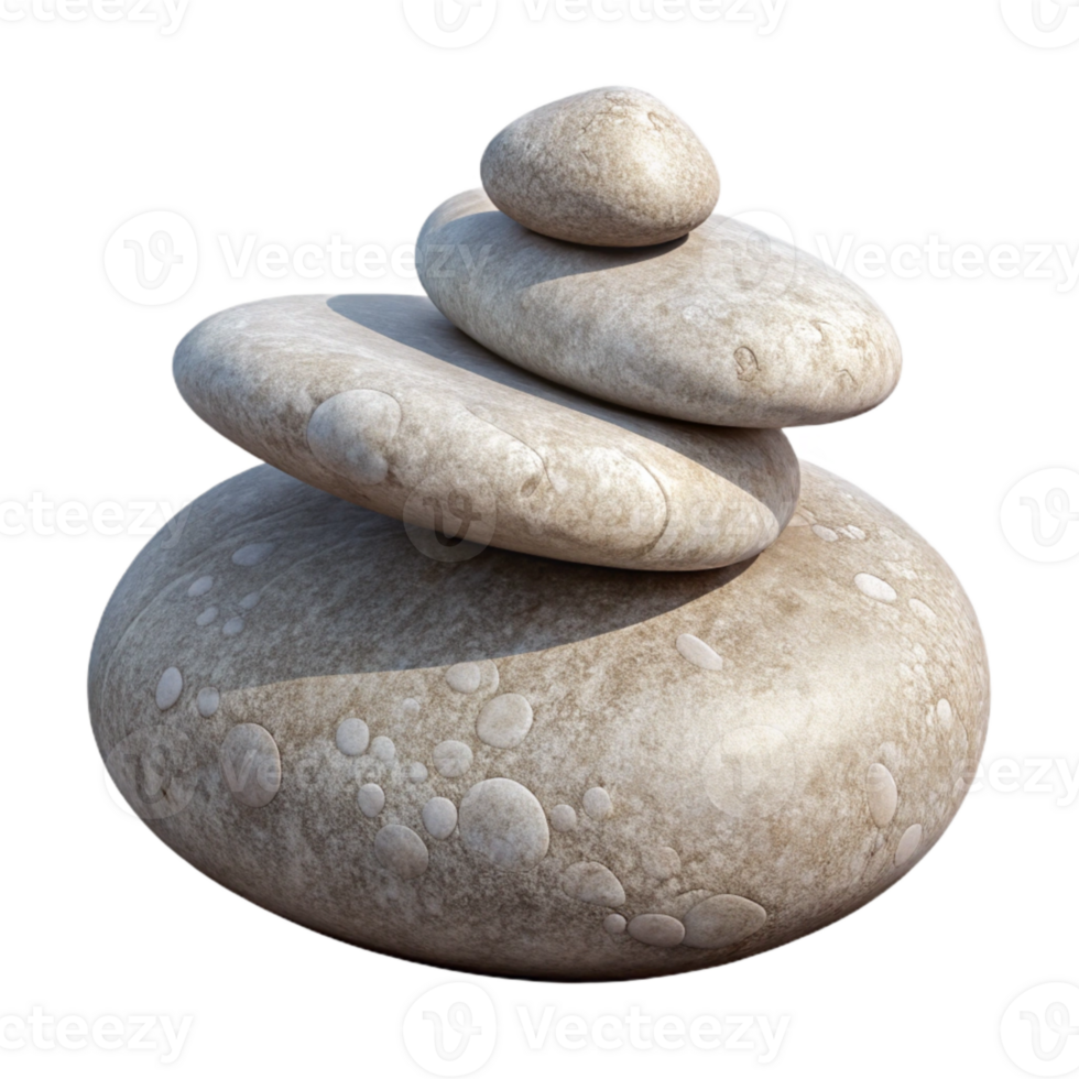 wonderful abstract Mindfulness Meditation Stones Isolated with Realistic Texture premium png
