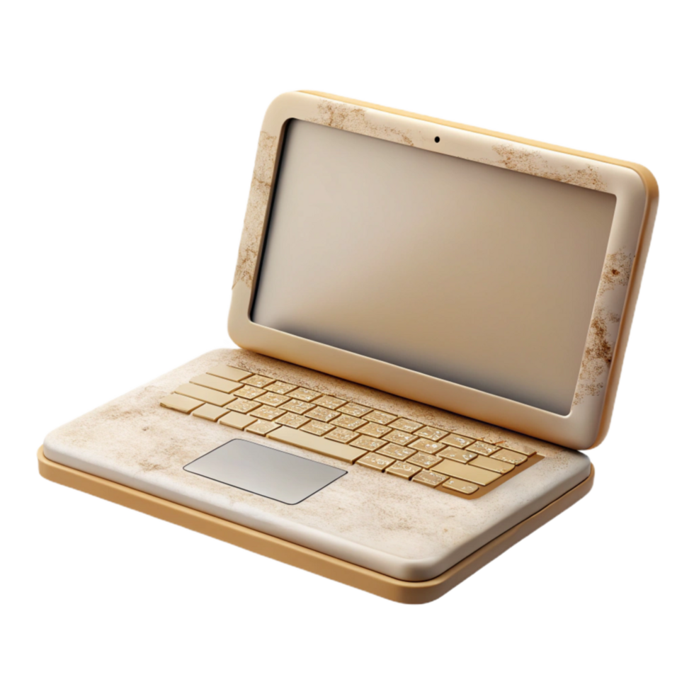 dramatic traditional Minimalist Laptop with Blank Screen Cutout original png