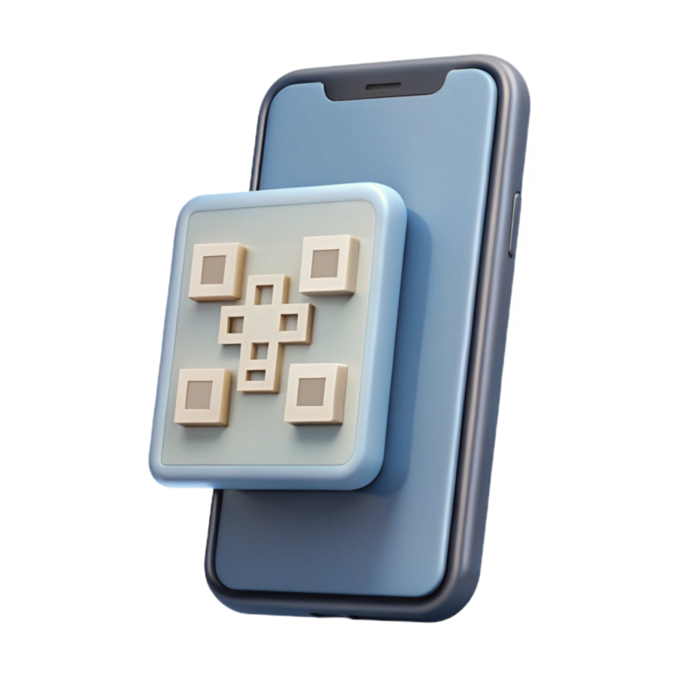 beautiful classic Minimalist Smartphone with Qr Code for Website Access Transparent premium png