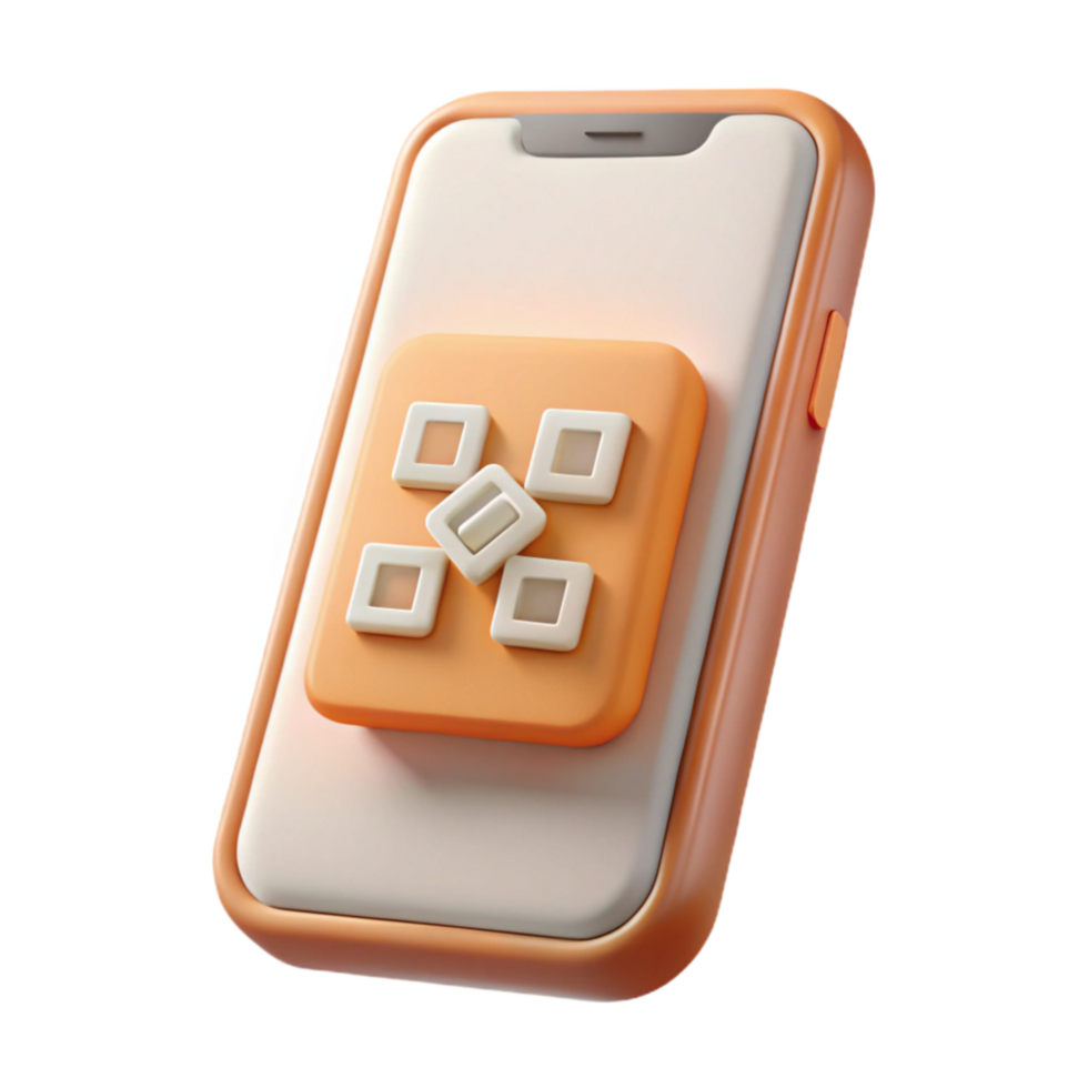 beautiful abstract Minimalist Smartphone with Qr Code for Website Access Transparent original png