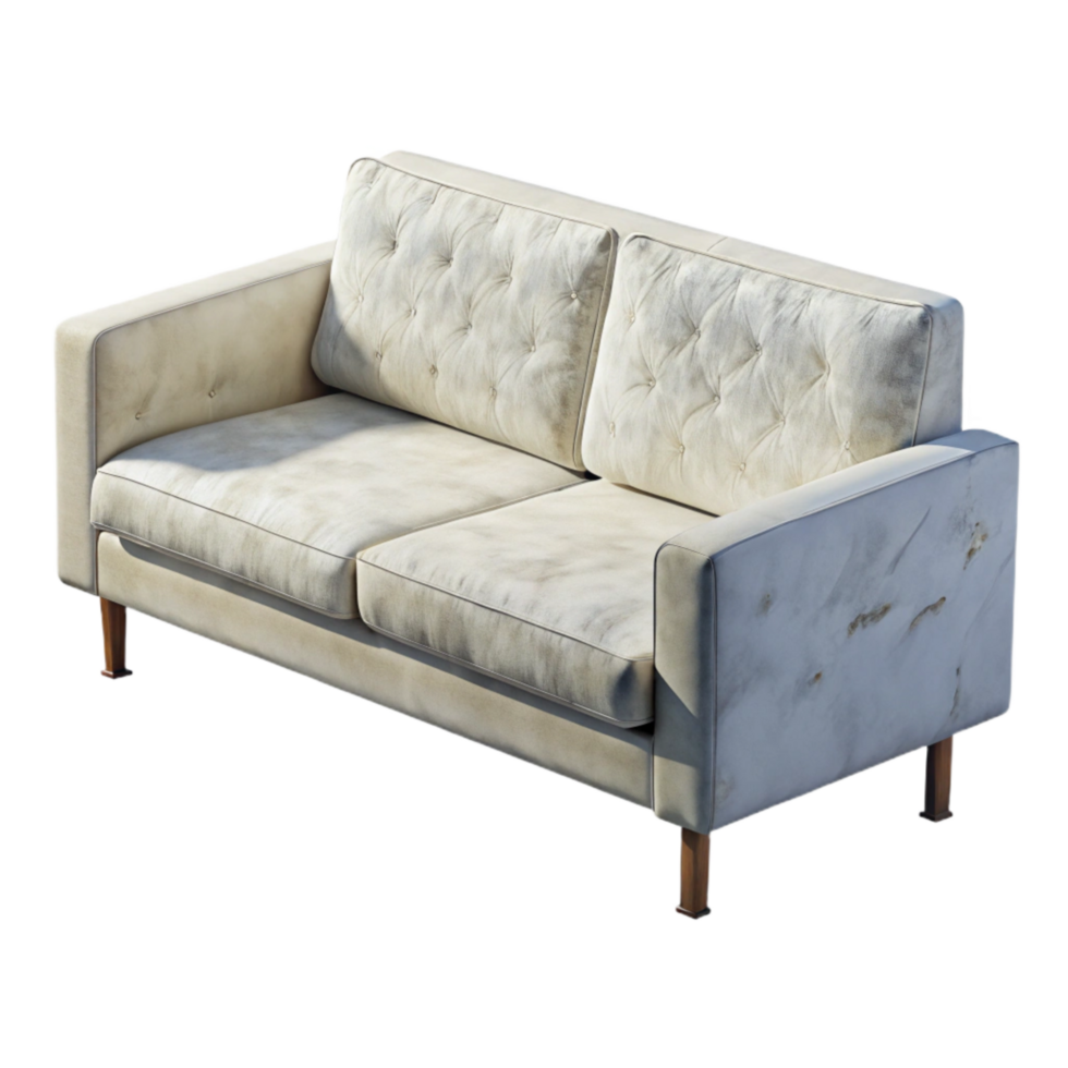 dramatic minimalist Minimalist White Sofa Side View Transparent Background genuine png