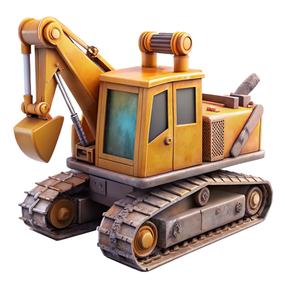 extraordinary contemporary Mining Equipment Excavator Isolated detailed png