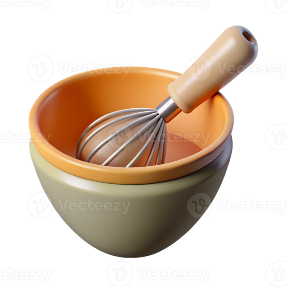 magnificent contemporary Mixing Bowl and Whisk Isolated Element high resolution png