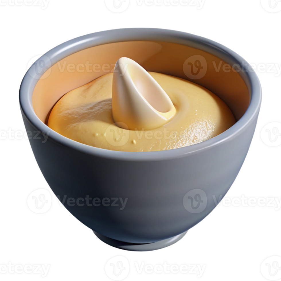 wonderful rustic Mixing Bowl with Batter Isolated png