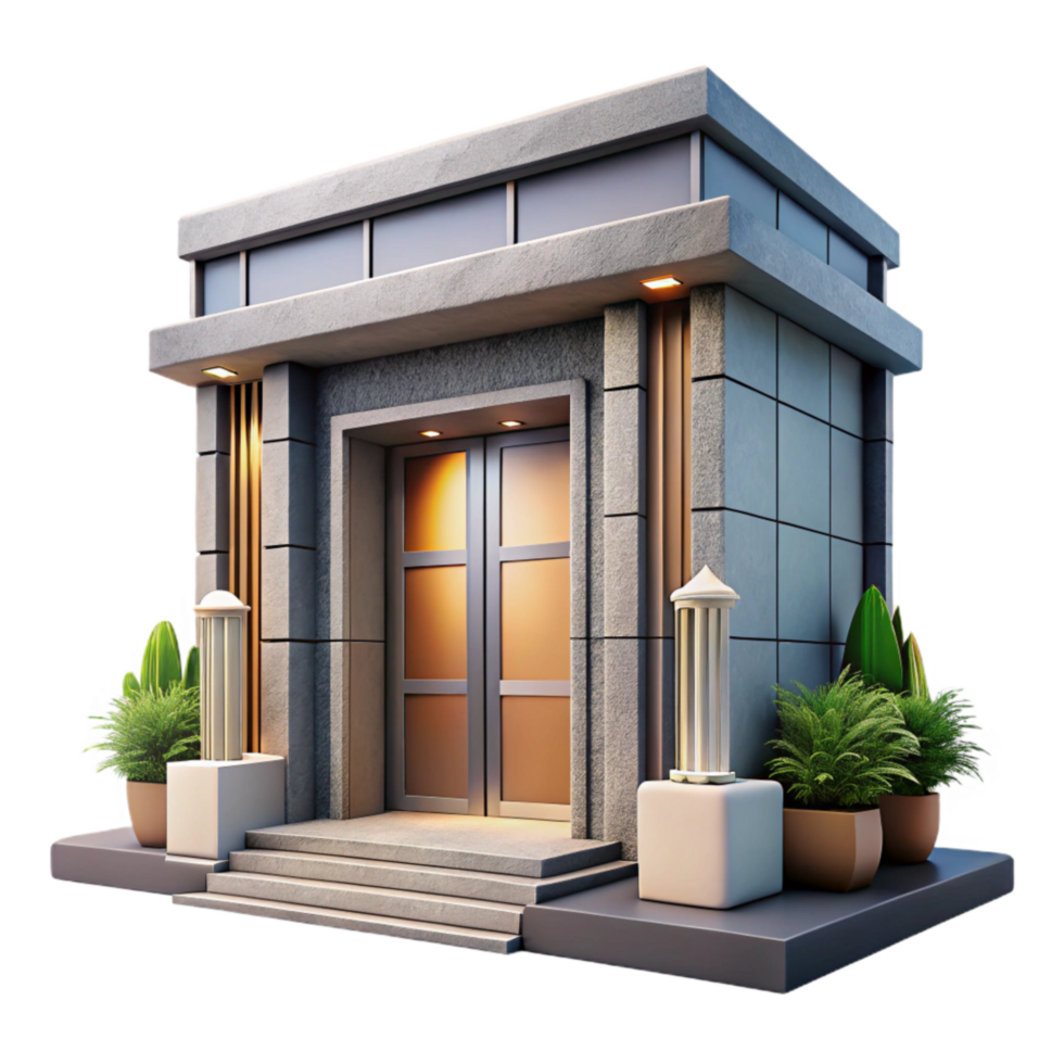 extraordinary rustic Modern Apartment Building Entrance Lobby Transparent Background png
