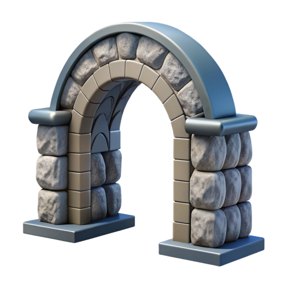 vibrant rustic Modern Archway Entrance with Stone Details Isolated high resolution png
