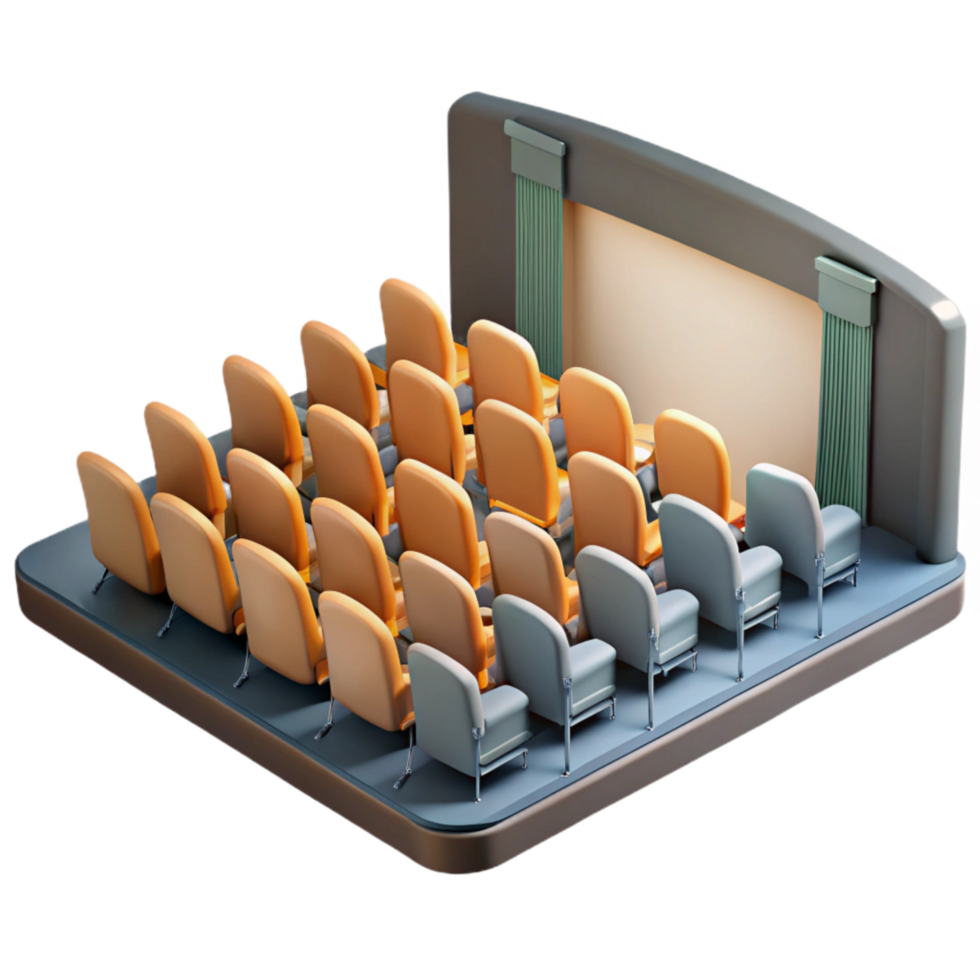 elegant modern Modern Auditorium Interior with Empty Seats Cutout high resolution png