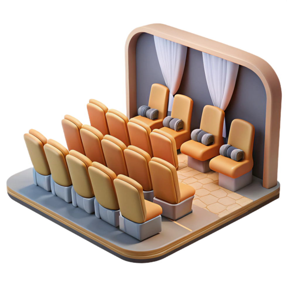 serene artistic Modern Auditorium Interior with Empty Seats Cutout authentic png