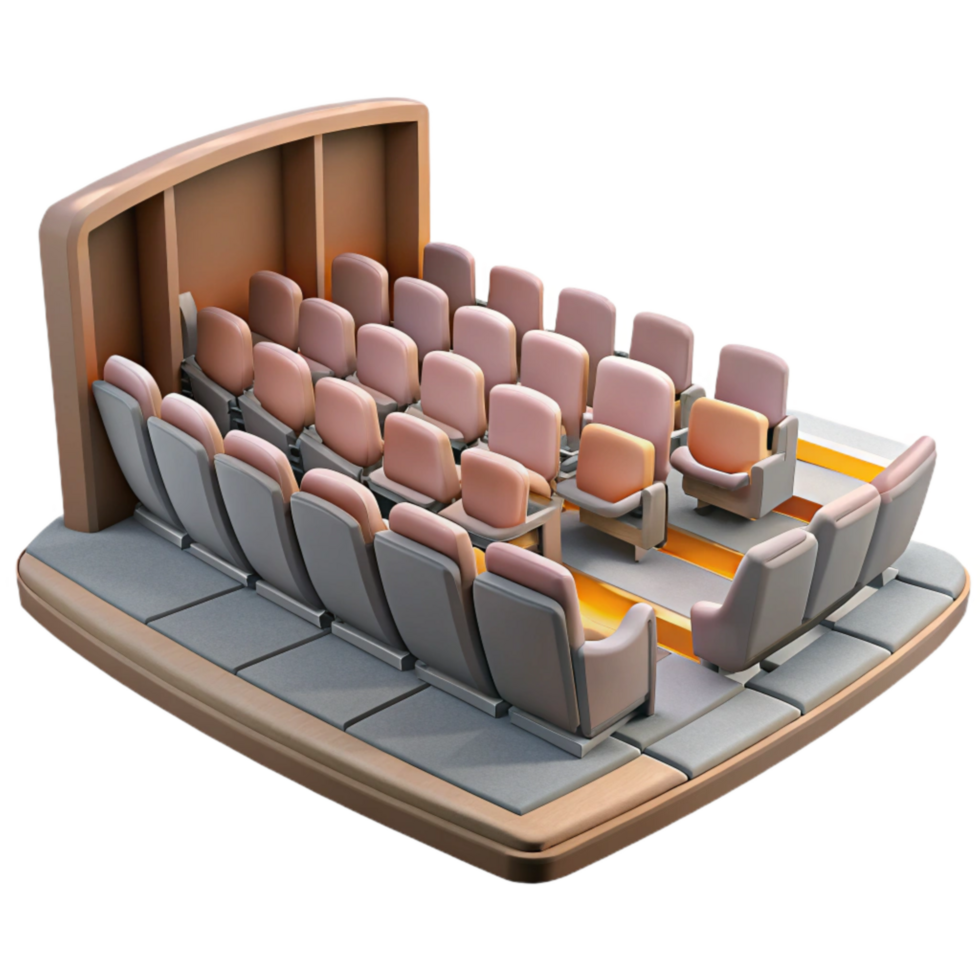 wonderful classic Modern Auditorium Interior with Empty Seats Cutout original png