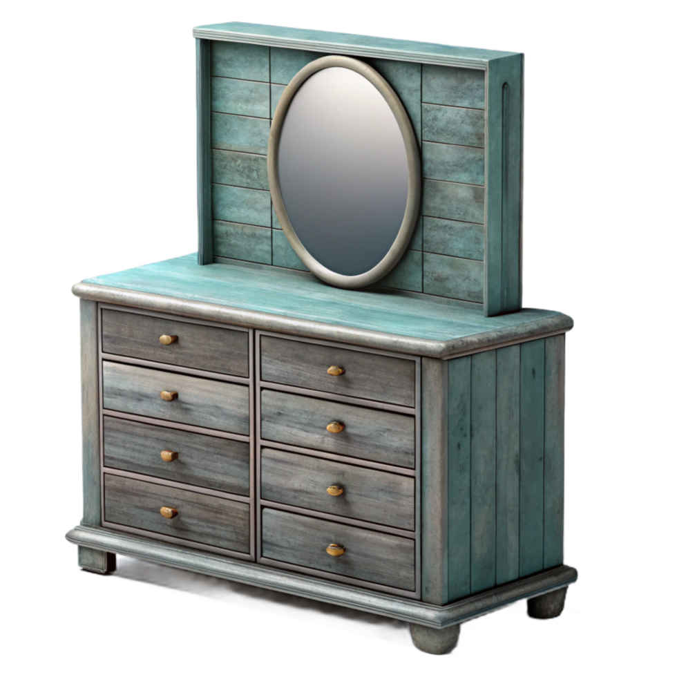 impressive classic Modern Bedroom Dresser with Mirror Isolated genuine png