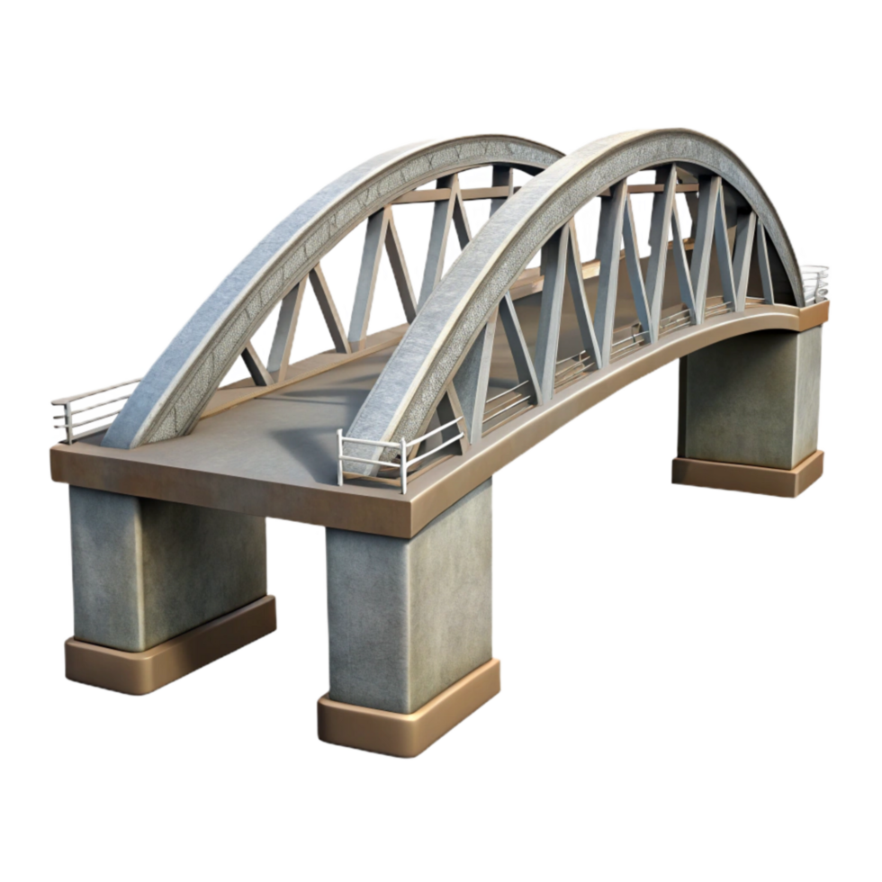 wonderful classic Modern Bridge Architecture Side View Isolated exclusive png