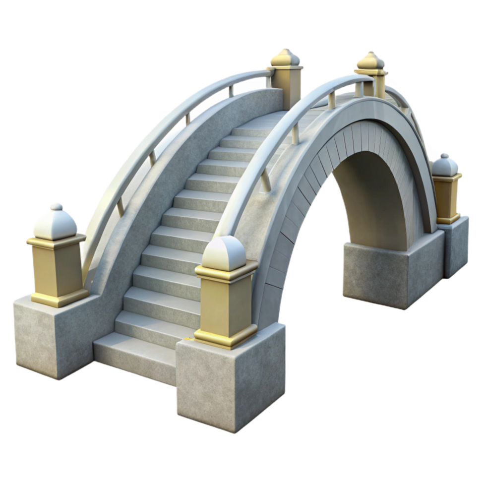 beautiful modern Modern Bridge with Arch Design Transparent Background detailed png