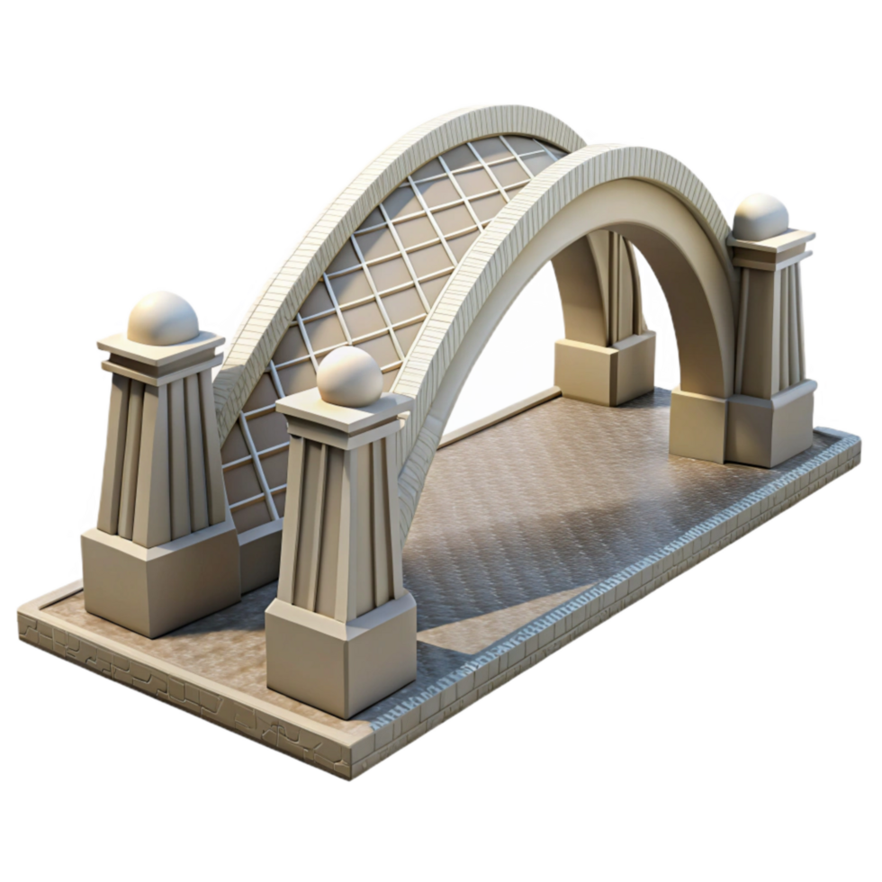 magnificent classic Modern Bridge with Arch Design Transparent Background genuine png