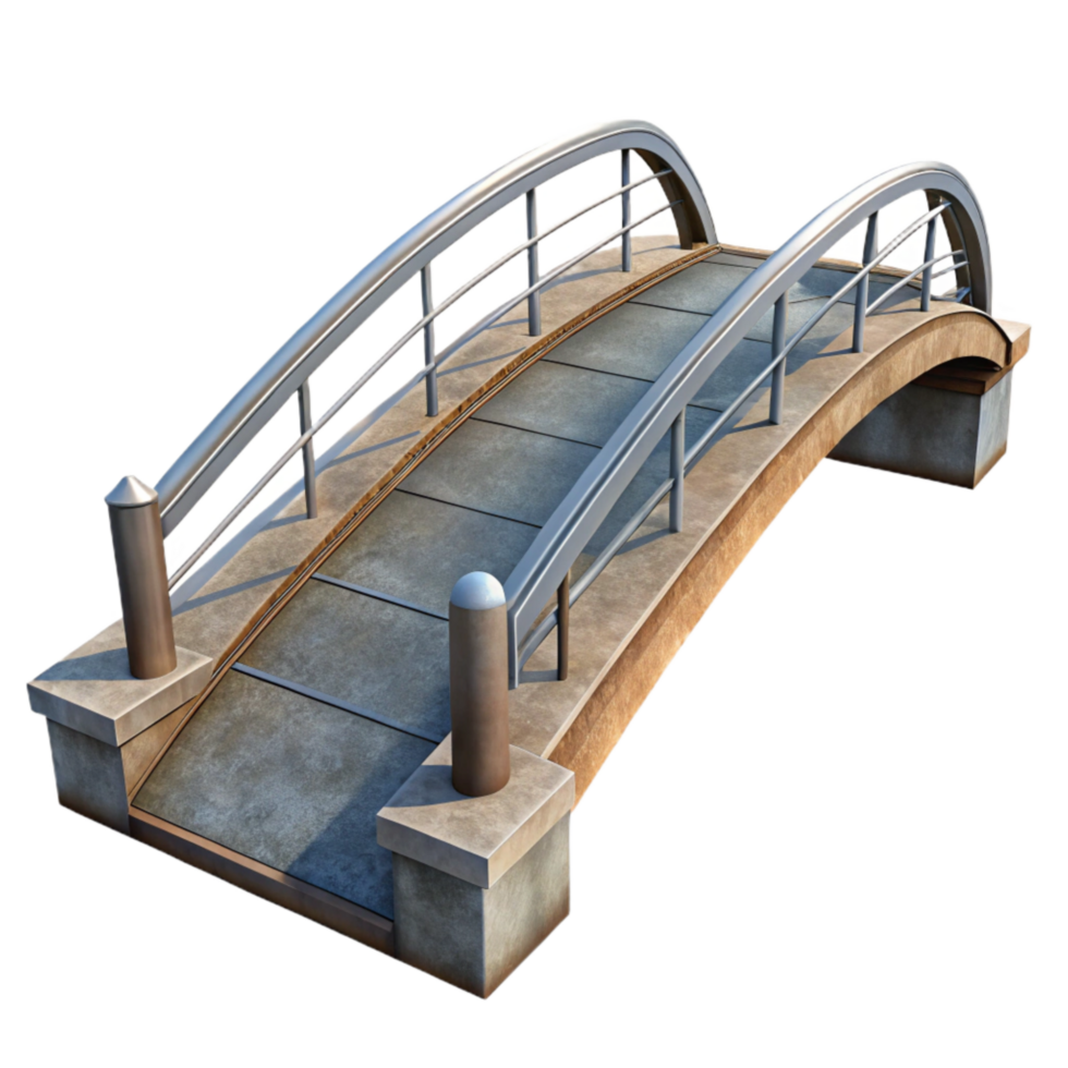 magnificent minimalist Modern Bridge with Pedestrian Walkway Transparent Background authentic png