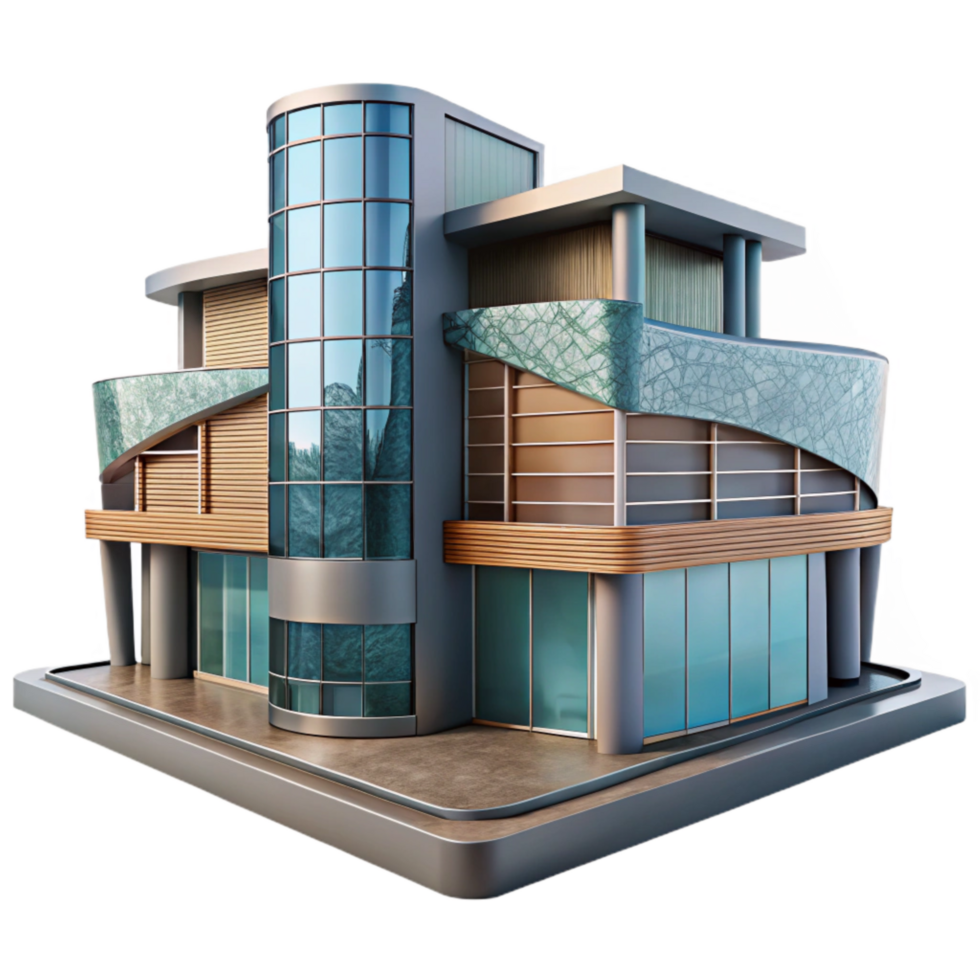 elegant creative Modern Building Abstract Architecture Transparent Background detailed png