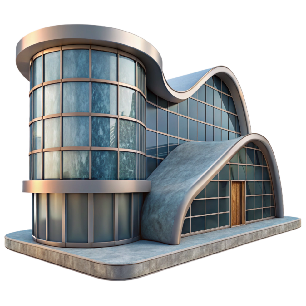 elegant modern Modern Building Curved Facade Transparent Background png
