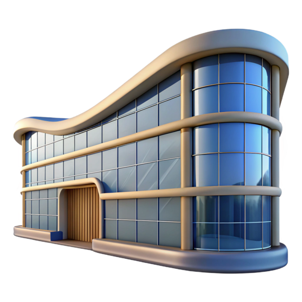 dramatic artistic Modern Building Facade with Glass Panels Transparent Element high quality png