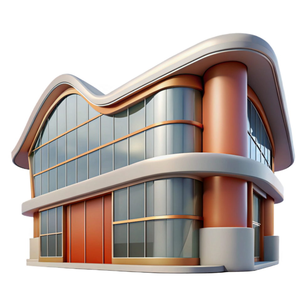 extraordinary abstract Modern Building Facade with Glass Panels Transparent Element original png