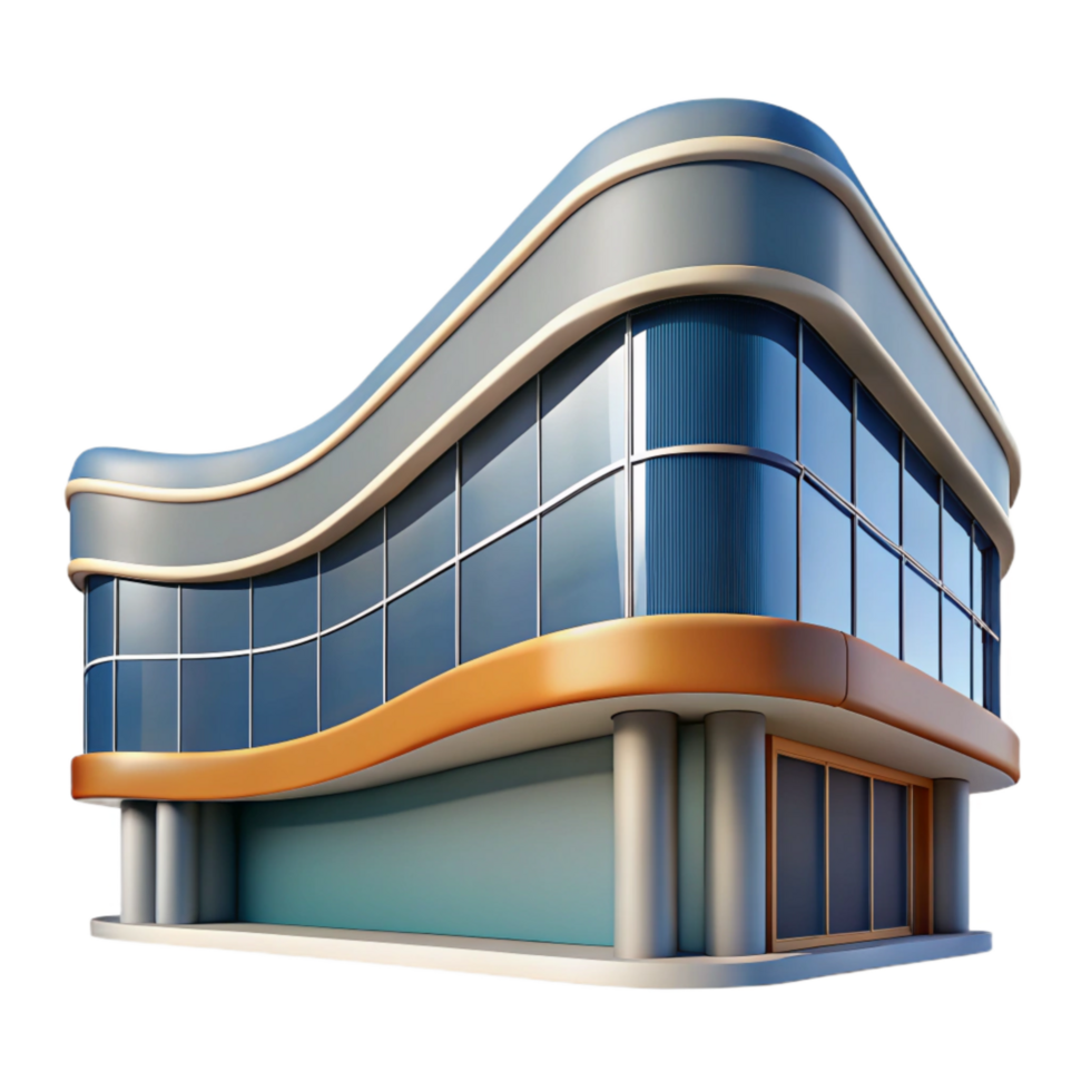 stunning traditional Modern Building Facade with Glass Panels Transparent Element high quality png