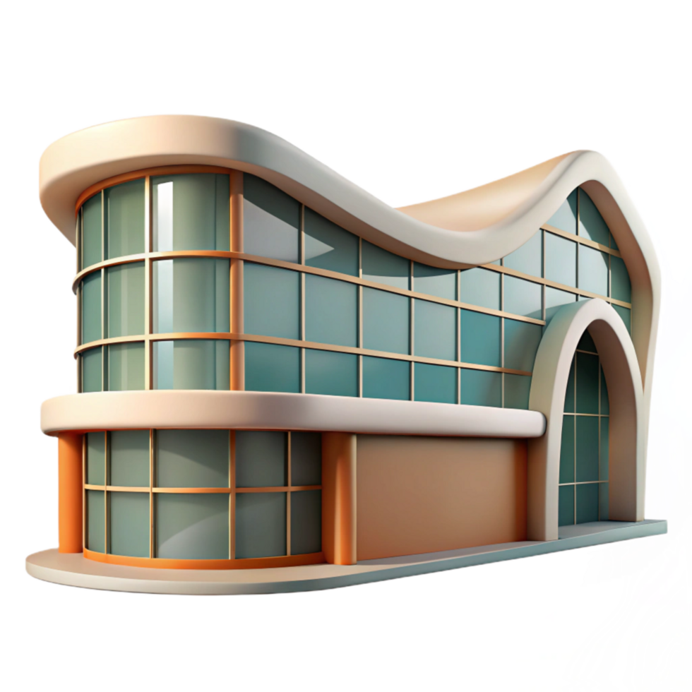 extraordinary artistic Modern Building Facade with Glass Panels Transparent Element png