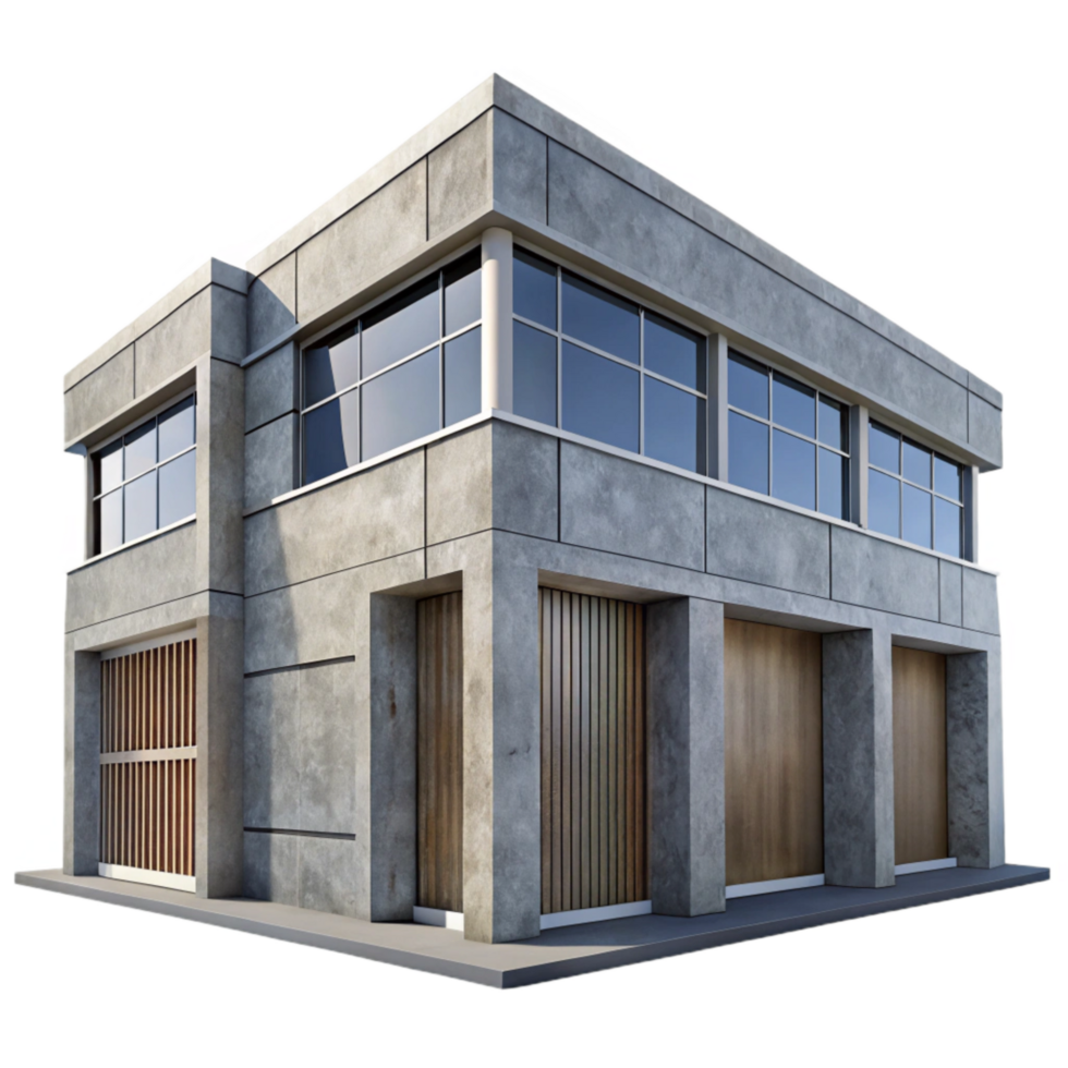 impressive minimalist Modern Building Facade with Glass Panels Transparent Element high resolution png