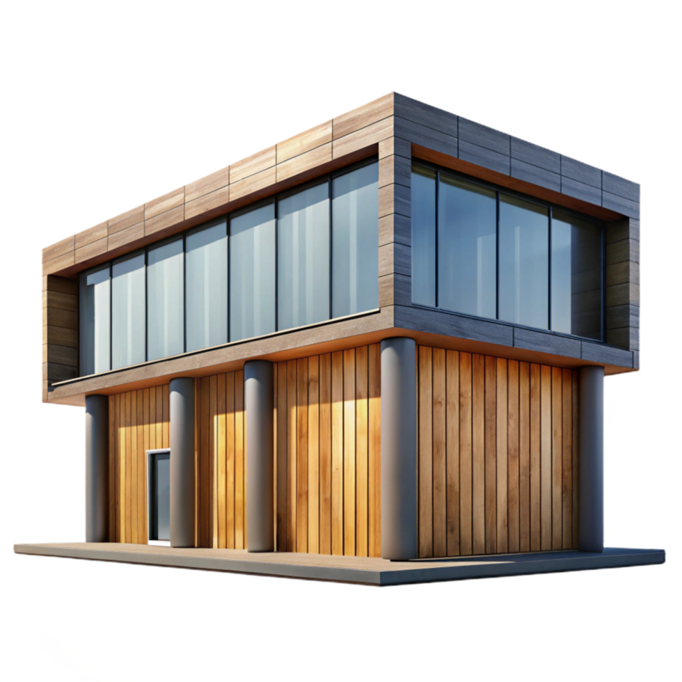 wonderful rustic Modern Building Facade with Glass Panels Transparent Element exclusive png