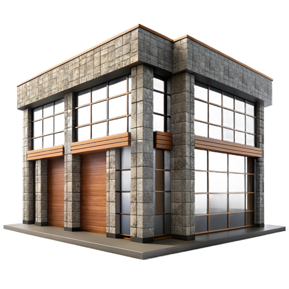 vibrant modern Modern Building Facade with Glass Panels Transparent Element original png