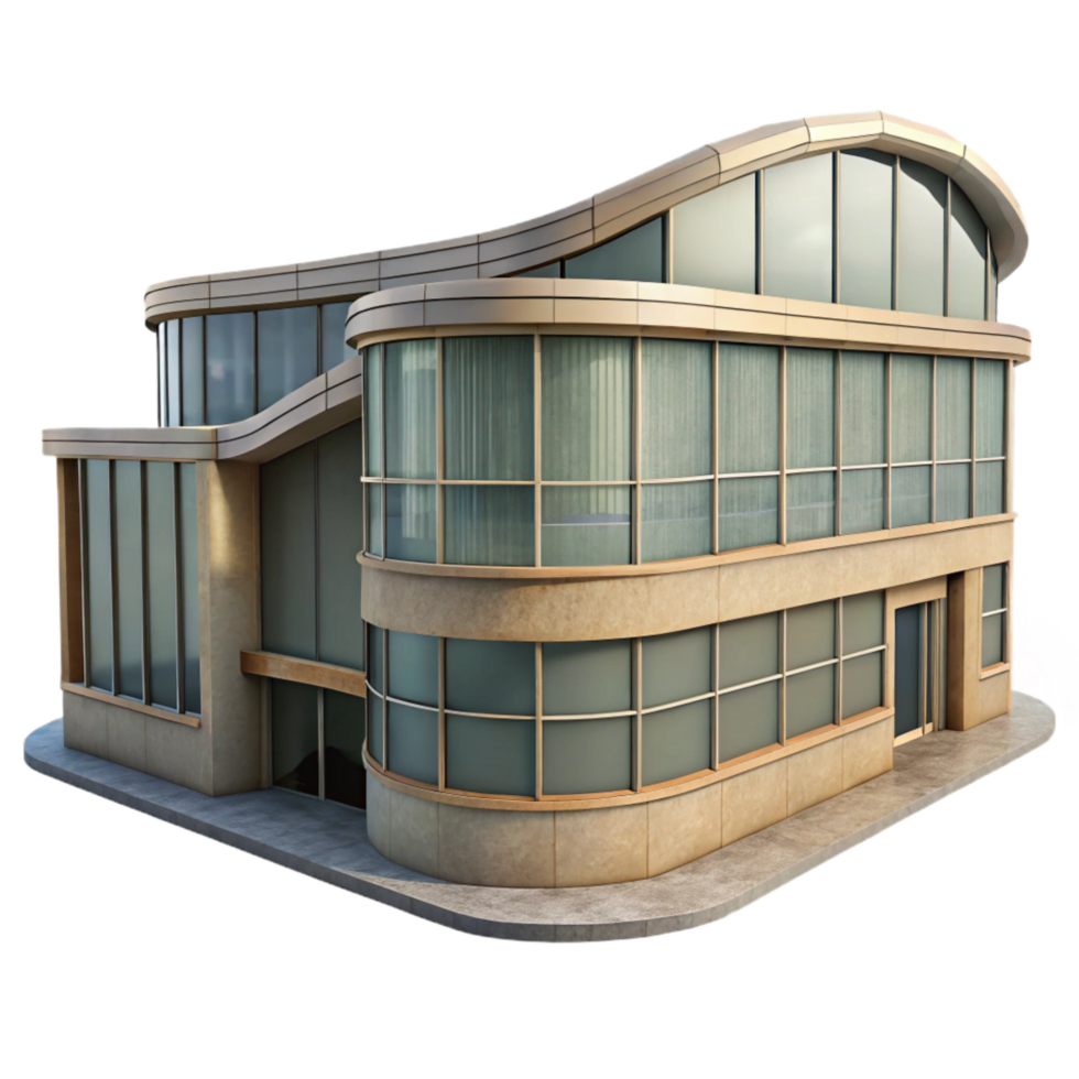 wonderful creative Modern Building with Curved Facade Transparent professional png