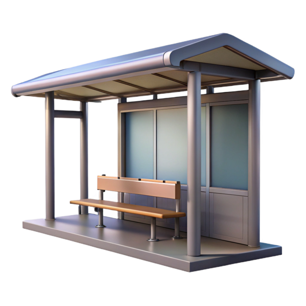 dramatic modern Modern Bus Stop Shelter Side View Cutout premium png