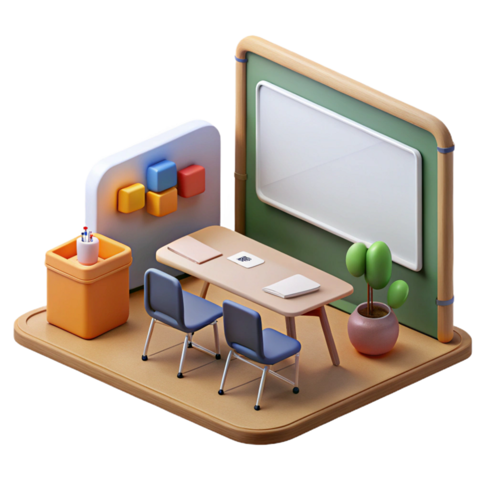 impressive modern Modern Classroom with Interactive Whiteboard Transparent Background authentic png