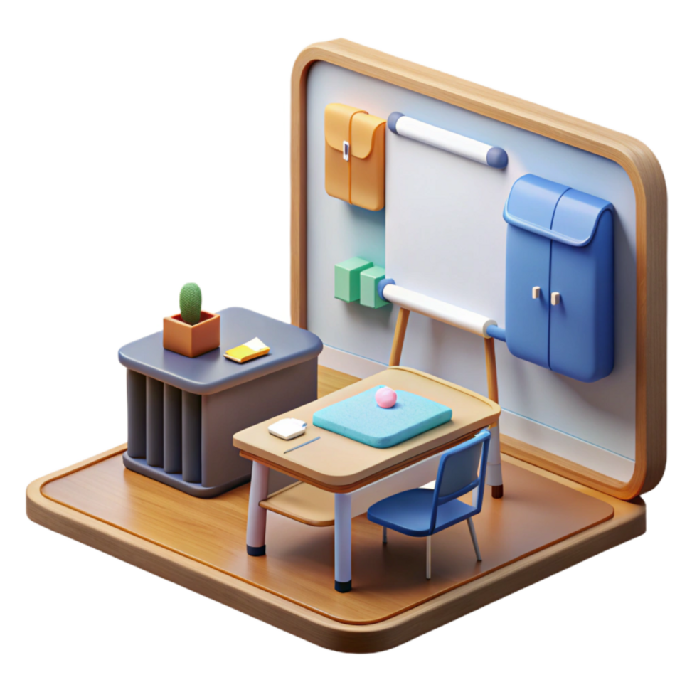 stunning contemporary Modern Classroom with Interactive Whiteboard Transparent Background authentic png