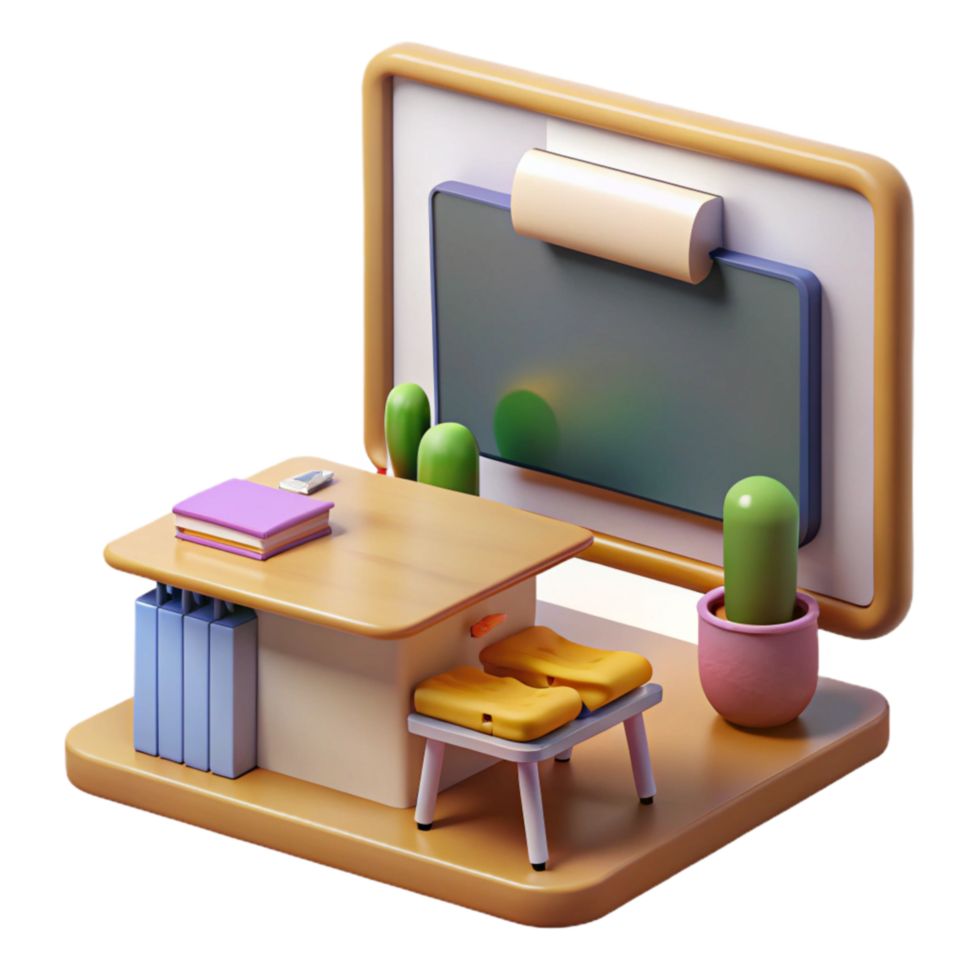 magnificent modern Modern Classroom with Interactive Whiteboard Transparent Background original png
