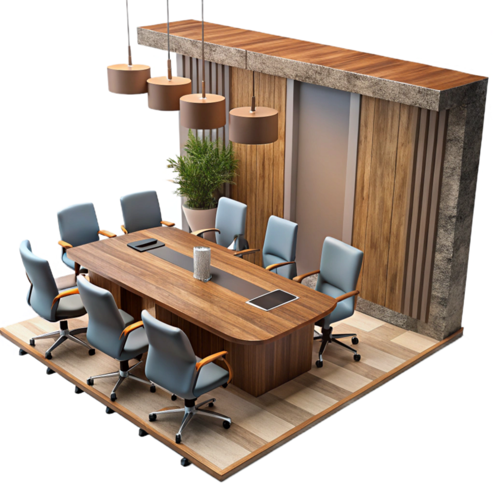 magnificent abstract Modern Conference Room Interior Top View Transparent high resolution png