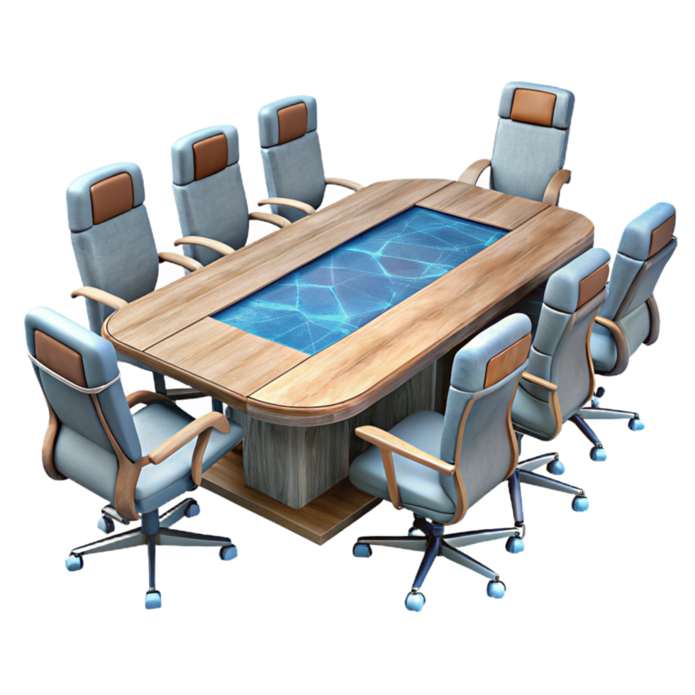 magnificent modern Modern Conference Room with Table and Chairs Transparent Background detailed png