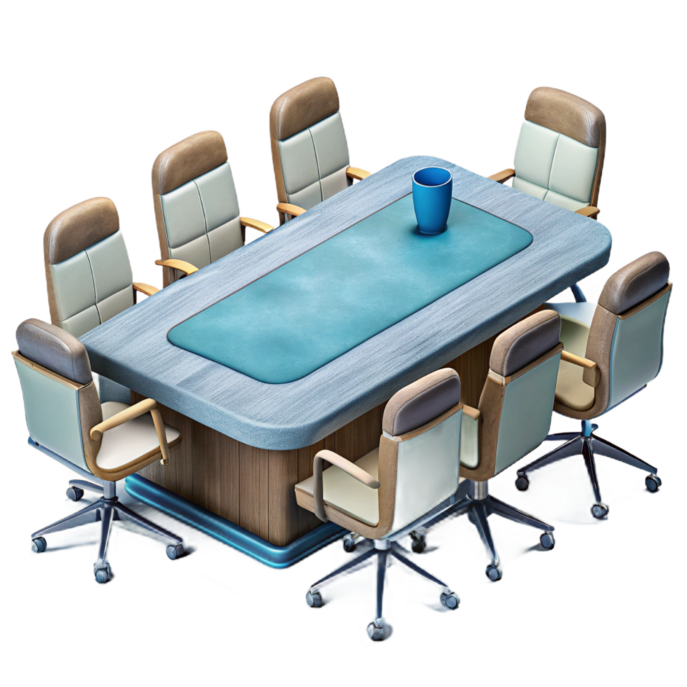serene creative Modern Conference Room with Table and Chairs Transparent Background png