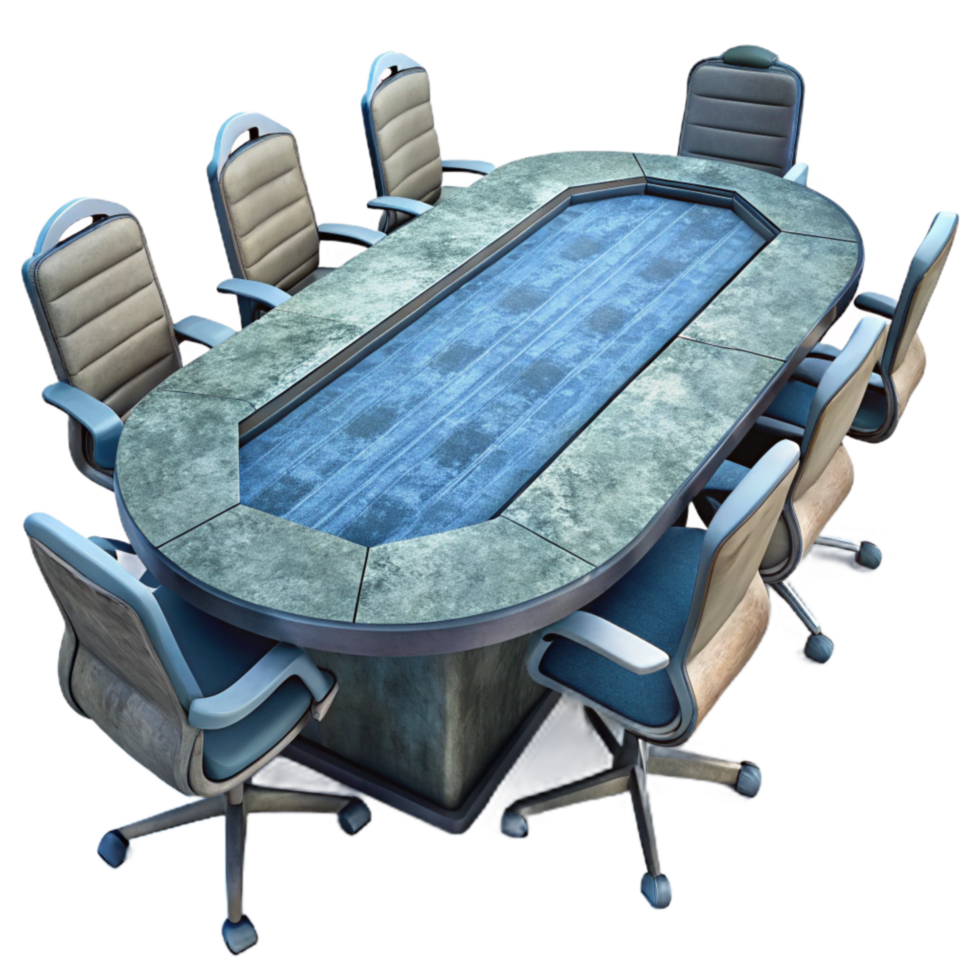 stunning traditional Modern Conference Table with Glass Top Isolated professional png