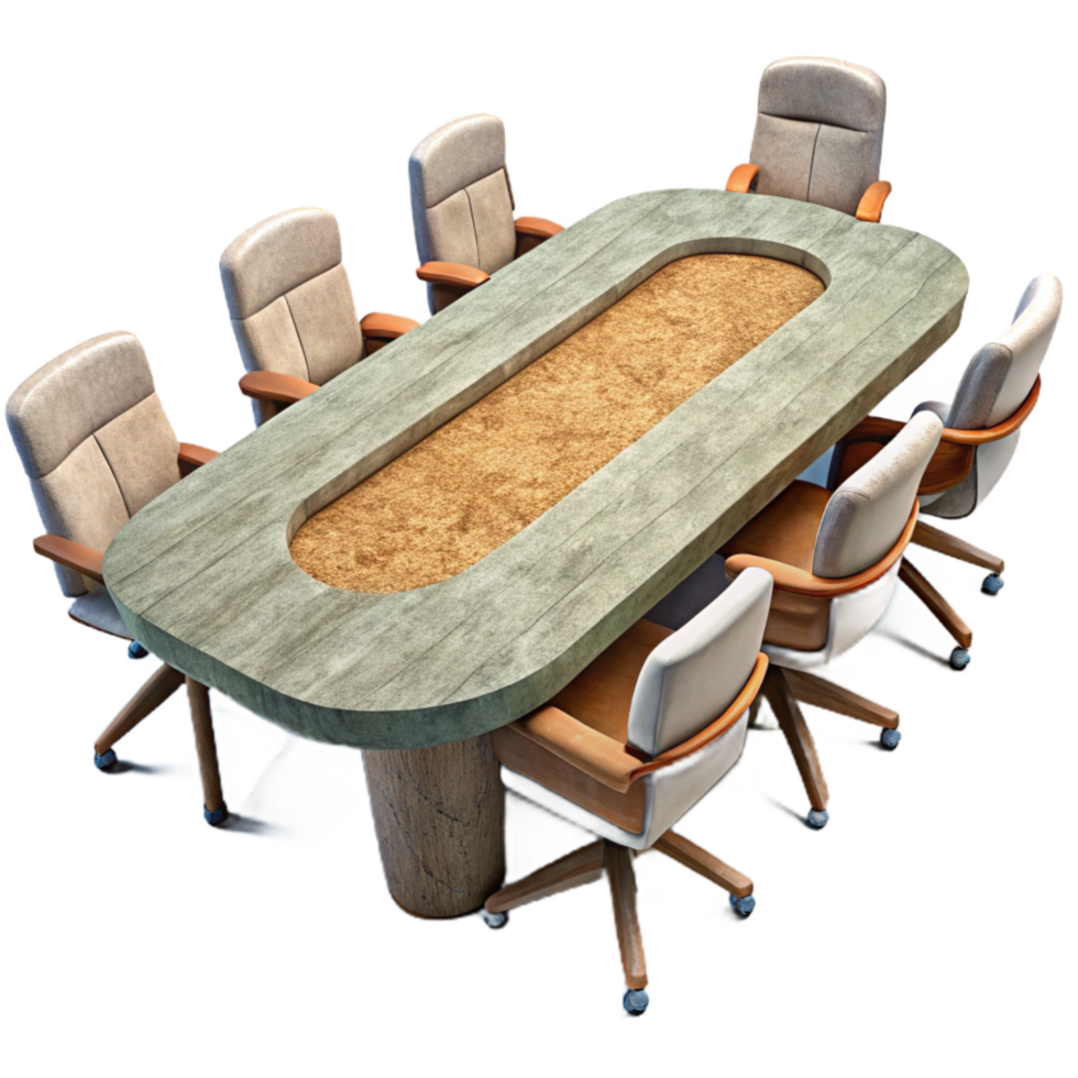 magnificent modern Modern Conference Table with Glass Top Isolated detailed png