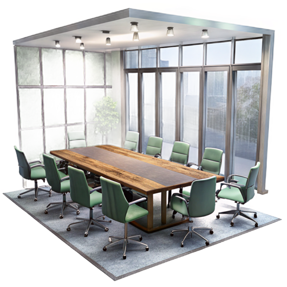 extraordinary artistic Modern Conference Room with Table and Chairs Transparent Background original png