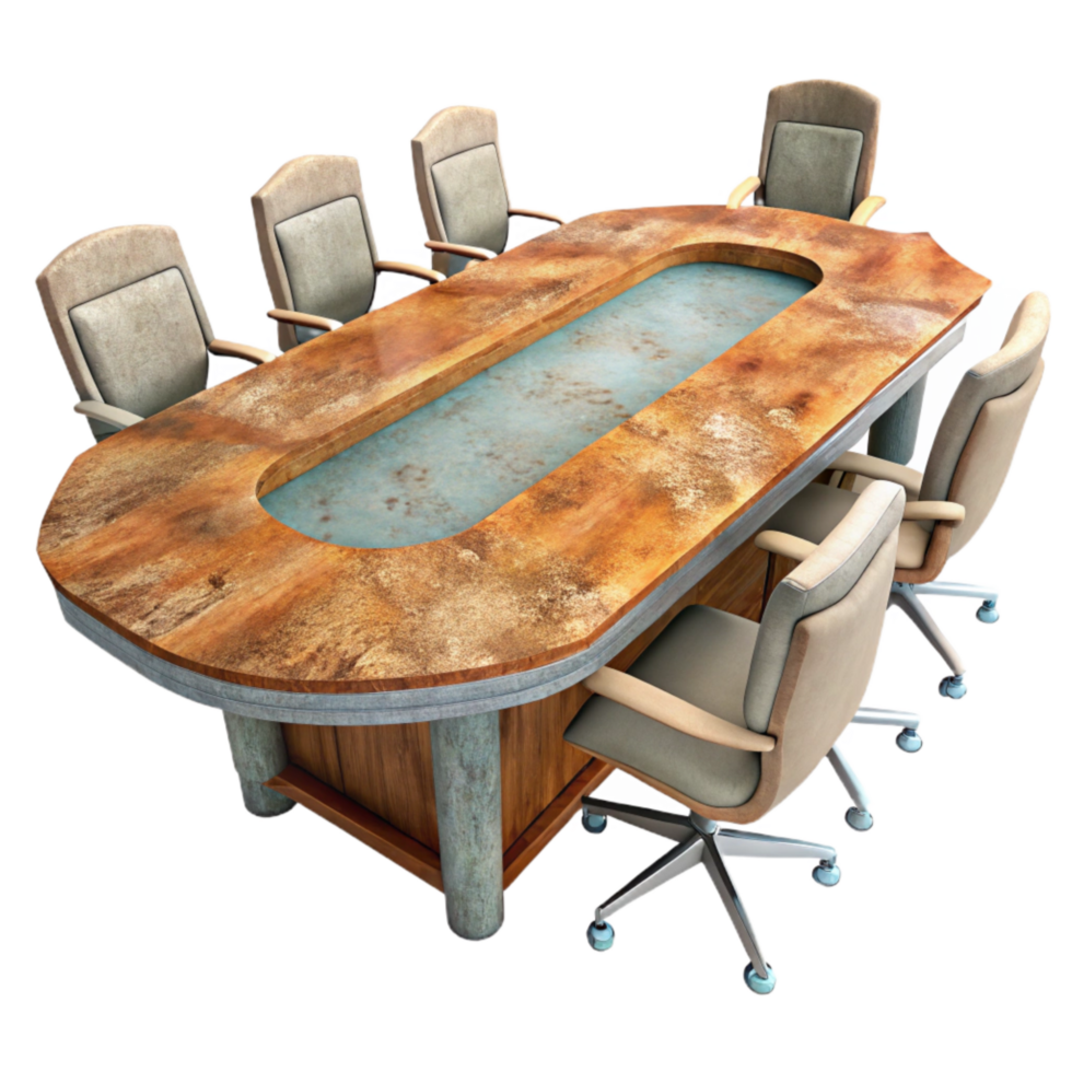 beautiful minimalist Modern Conference Table with Glass Top Isolated genuine png