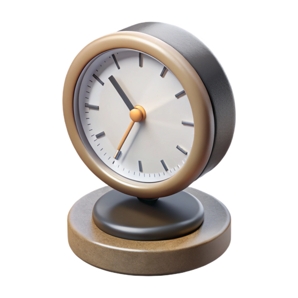 stunning minimalist Modern Desk Clock with White Face Transparent Background png