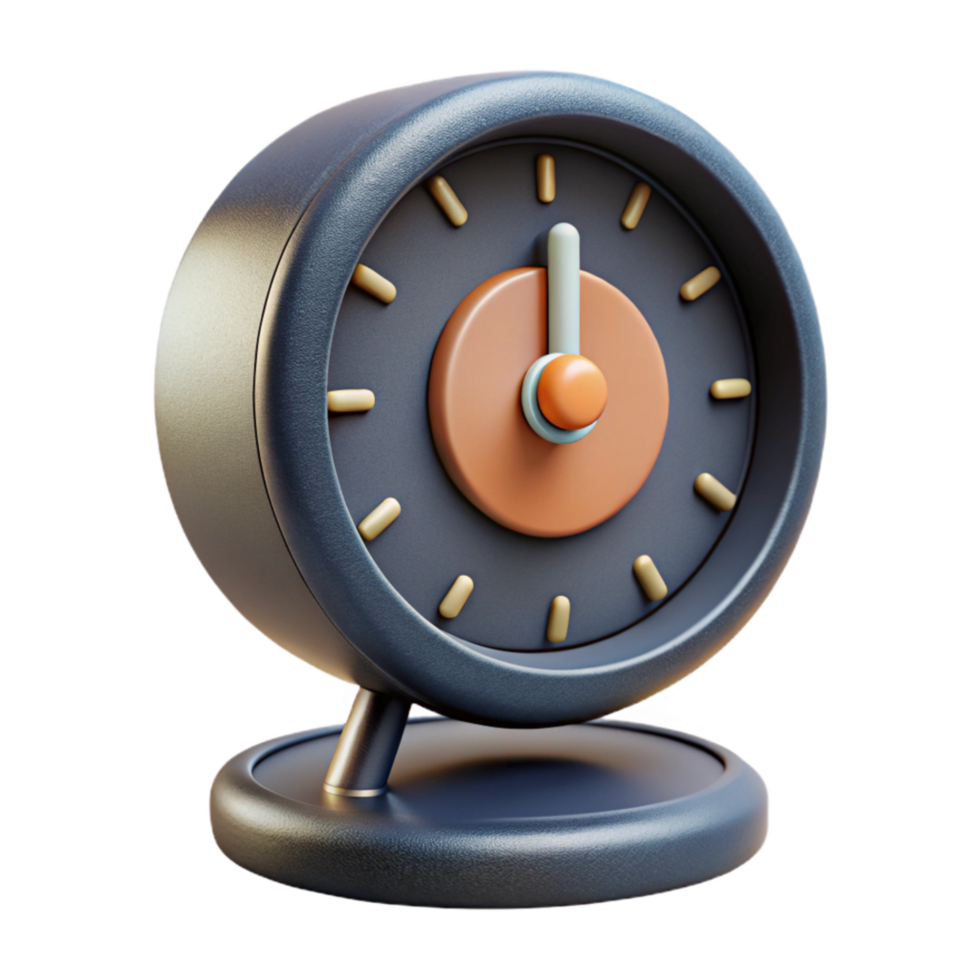 dramatic rustic Modern Desk Clock Front View Isolated Element high resolution png