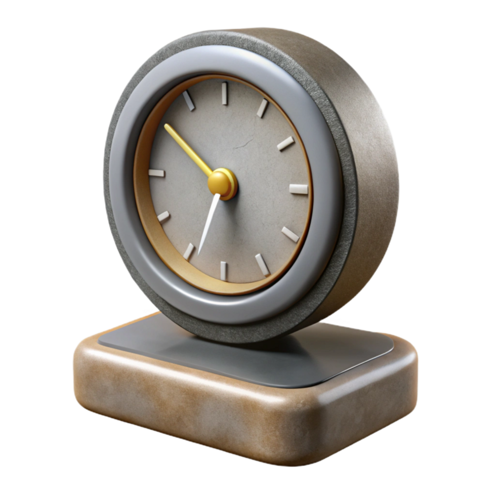 wonderful minimalist Modern Desk Clock Front View Isolated Element png